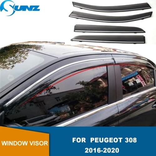 Side Window Visors For PEUGEOT 308 2016 2017 2018 2019 Weathershields Sun Rain Deflector SUNZ