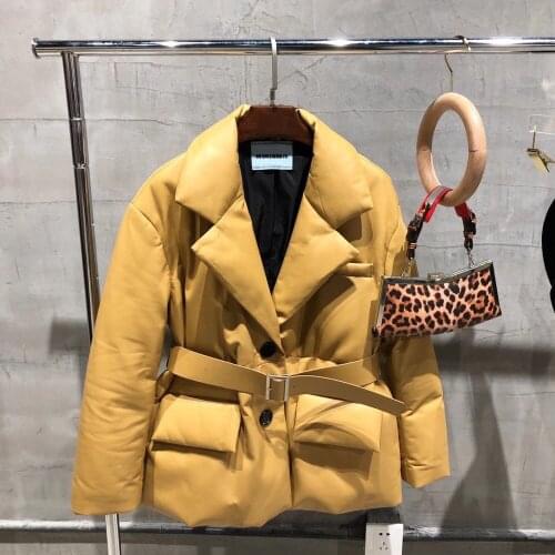 Popular Leather Down Jacket Women Real Sheep Leather Jacket Ladies Real Lambskin Down Coat