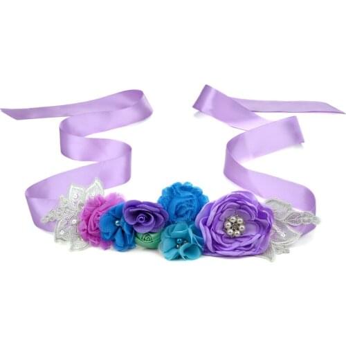 Sweet Flower Lady Belt Mermaid Pearl Rhinestone Shiny Lace Ribbon Holiday Beach Party Belt Retro Designer Woman Belts for Dress