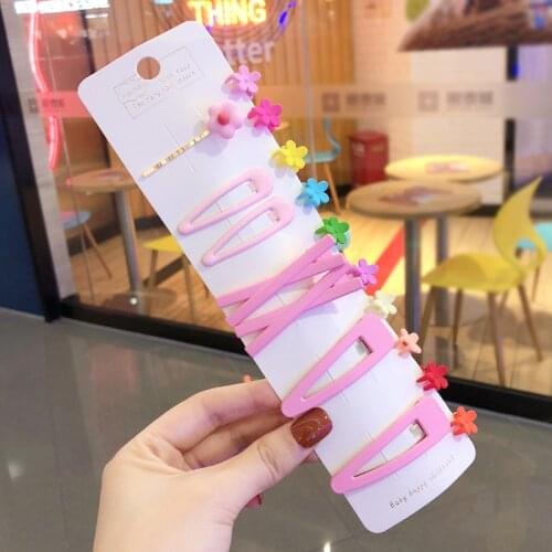 10/17 Pcs/Set New Fashion Women Girls Colors Flower Hollow Geometric Hair Clips Sweet Hair Ornament Hairpins Hair Accessories