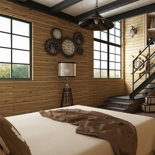 10PC DIY 3D Stereo Wood Pattern PVC Wall Stickers PE Waterproof Self Adhesive Wallpaper For Living Room Bedroom Kitchen Decor