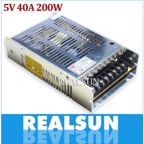 100pcs/lot 5V 40A 200W Switching Power Supply Driver Switching For LED Strip Light Display 110V/220V free fedex