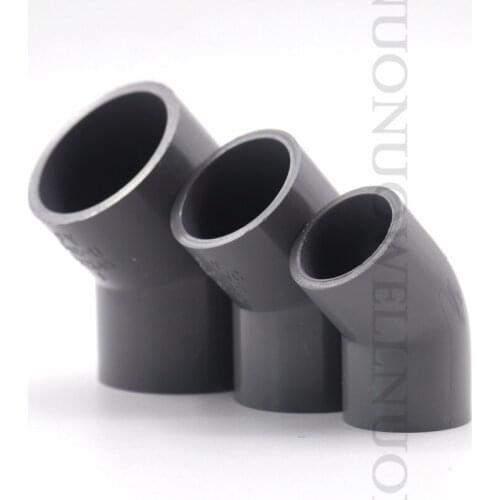 2Pcs 20 25 32 40 50mm PVC 45Degree Elbow Connectors Water Supply Pipe Plastic Joint Garden Irrigation Water Pipe Fittings