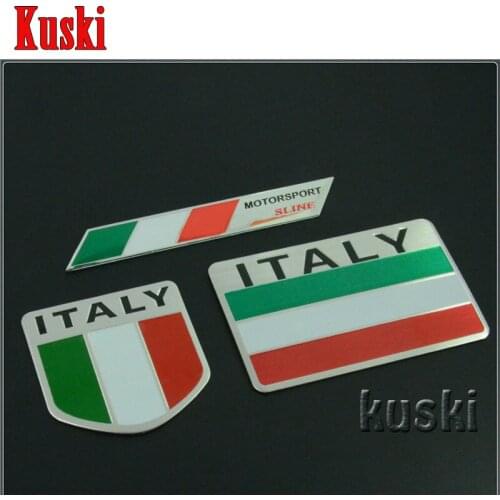 3D Aluminum Italy Map National Flag Car Sticker Car Styling For Fiat Iveco Lamborghini Alfa Romeo DeTomaso Maserati Zagato