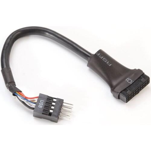 4" USB 3.0 20-Pin Motherboard Header Female to USB 2.0 9-Pin Male Adapter Cable