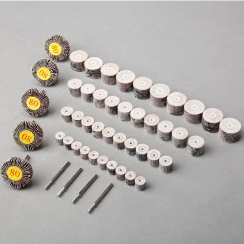 49Pcs Sanding Flap Wheels Polish Pad Disc Polishing Grinding Sanding Wheels Dremel Accessories Set For Rotary Tools