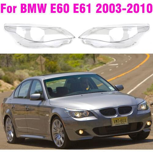 1pcs Car Front Headlight Lens Cover For BMW For BMW 5 series E60 E61 530i 523i 525 2002-2009 Auto Lampshade i