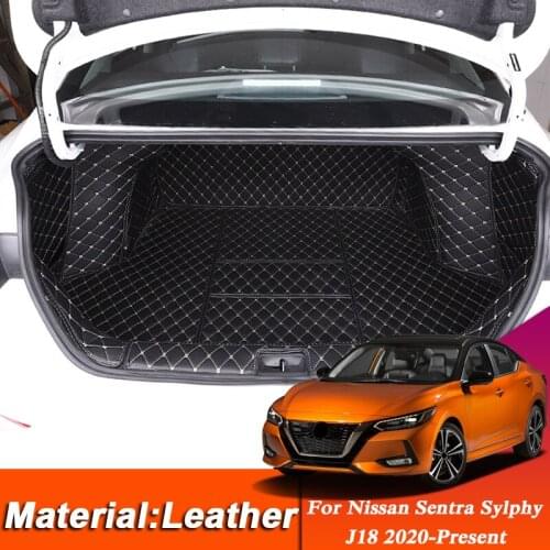 Car Styling Custom Rear Trunk Mat For Nissan Sentra Sylphy J18 2020-Pesent Leather Waterproof Auto Cargo Liner Pad Accessory