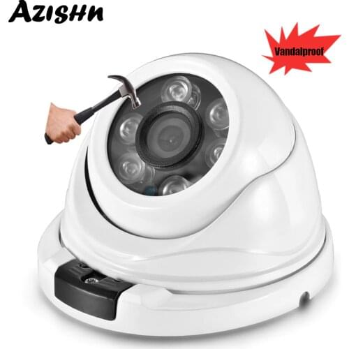 AZISHN Vandalproof Metal H.265 25FPS 2MP 1080P IP Camera Dome waterproof night vision IP66 RTSP P2P XMEye Network onvif CCTV Cam