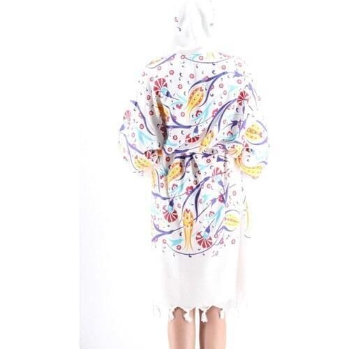 Bursa Silk Bathrobe (Ottoman Tulip Printed) (Yellow)