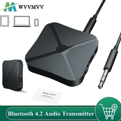 Bluetooth 4.2 Receiver Transmitter 2 IN 1 Audio Music Stereo Wireless Adapter With RCA 3.5mm AUX Jack For Car TV PC