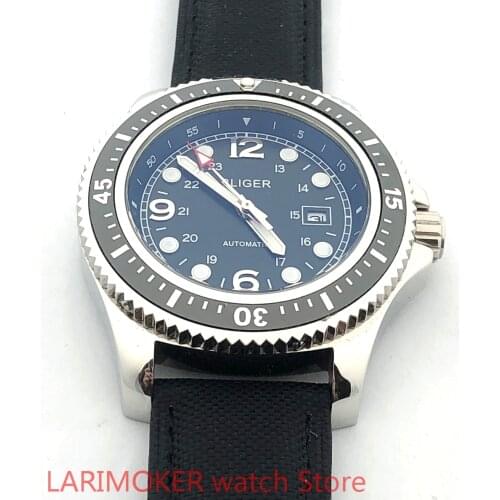 904L Stainless Steel Strap Bracelet Sapphire Glass Dial Gray Bezel Automatic Winding Waterproof 100M Case Mens Watch