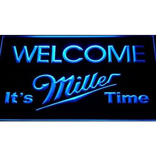 Its Miller TIME welcome bar LED neon sign MAN CAVE a206-b lead sign
