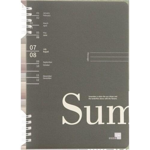 Agenda A5 Diary Planner Spiral Notebook and Journals Loose-leaf Daily Plan Notepad Kawaii Stationery Office for School 2020