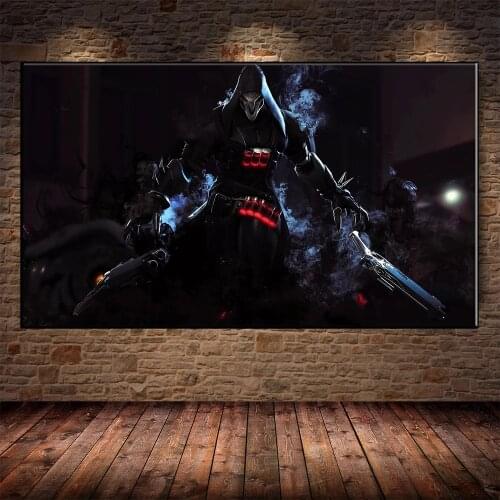 Game Poster Genji Vs Hanzo R Art Canvas Poster Game Wallpaper, Living Room Mural, Bedroom Home Decoration