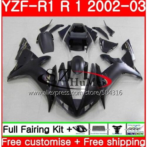 Body For YAMAHA YZF 1000 YZFR1 02 03 YZF-1000 Bodywork 73SH15 YZF R 1 YZF R1 02 03 YZF1000 YZF-R1 2002 2003 Fairing Matte black