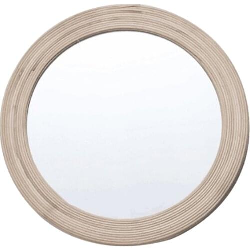 Rattan Round Wall Hanging Mirror Bohemian Macrame Wooden BeadsCircle Makeup Mirror Tapestry Home Bedroom Art Decor