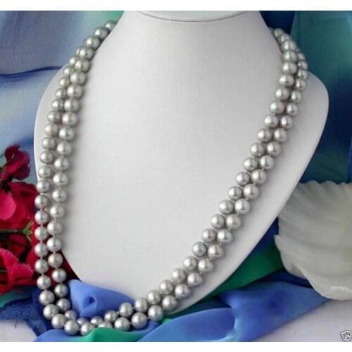Fashion Womens 7-8mm Natural Gray Freshwater Cultured Pearl Necklace 36'' A