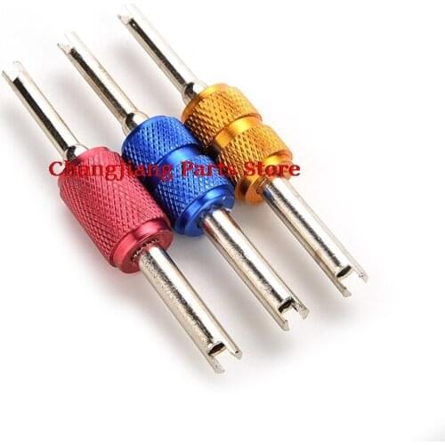 New Double Sides Auto Truck Bike Tire Tyre Valve Dual End Car Tire Valve Stem Core Remover Core Wrench Spanner Repair Tool blue