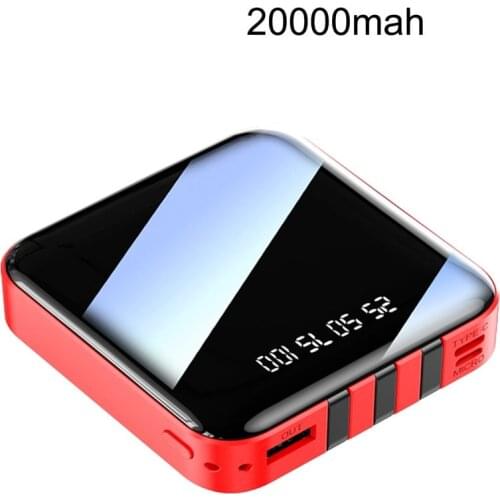 New charging treasure set with three-line mini high-capacity digital display mobile power supply wireless charging bin