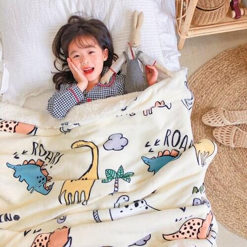 Winter Coral Fleece Baby Nursery Blanket Quilt Kids Boy Girl Sofa Bedding Blankets Child Quilts Photograph Prop Blanket Couette