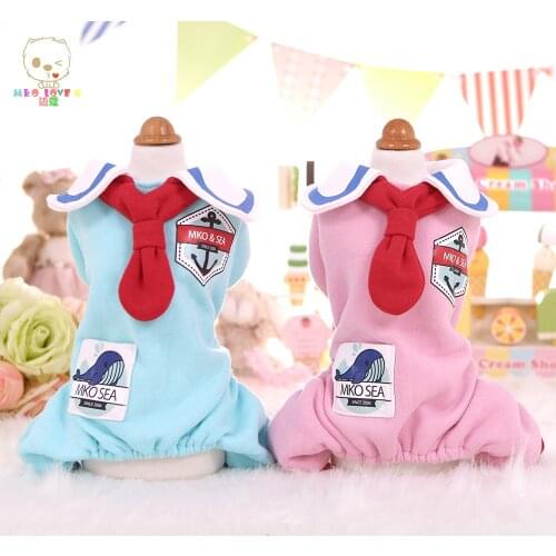 Small Dog Clothes Sailor Overalls Pet Clothes For Dogs And Cats Dog Jumpsuit Spring/Autumn Clothing Chihuahua Yorkshire Costume