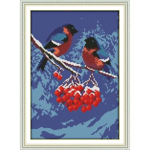 Wholesale Needlework,Stitch,DIY 14CT DMC Cross Stitch,Sets For Embroidery Kits,Snow Migrant Bird (2) Counted Cross-Stitching
