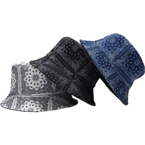 Outdoor Bucket Hat Men Women Summer Fisherman Top Hip Hop Cap Vintage Printing Fishing Foldable Panama Korean Fashion Autumn Bob