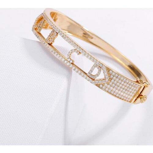 Personalized Name Bracelet Paved Cubic Zirconia Jewelry Customize Women DIY 26 Initial Alphabet Slider Letter Bangle Bracelets