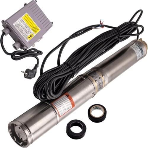 4" 370W Borehole Deep Well Submersible Water Pump + 20m cable Max 45m Head