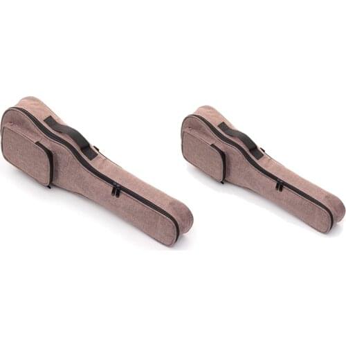 HOT Simple Nylon 10MM Classic Thick Durable Ukulele Case Bag with Large Storage,(Brown)