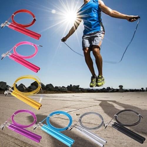360° Swivel Ball Bearing Rope Skipping Gym Fitness MMA Boxing Training Adjustable Steel Wire Jump Rope Aluminum Handle