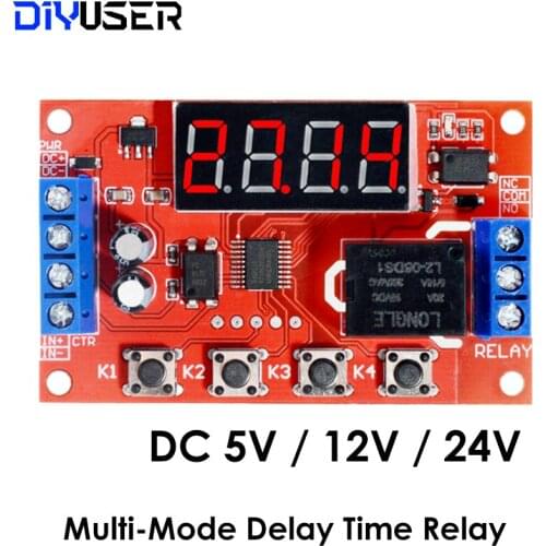 DC 5V 12V 24V 10A Adjustable Time Delay Relay Module LED Digital Timming Relay Timer Delay Trigger Switch Timer Control Switch
