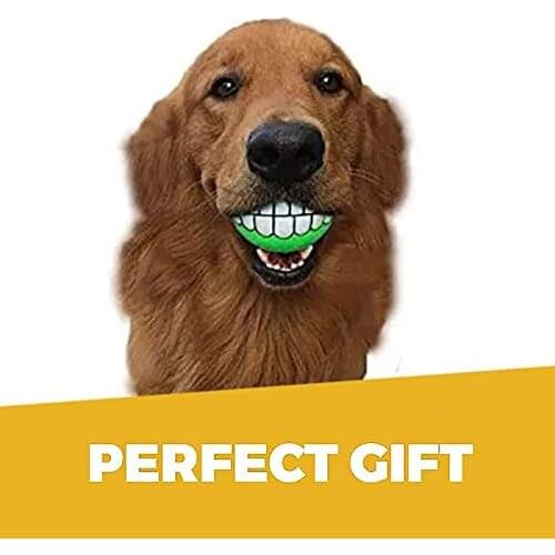 1pcs Rubber Dog Funny Toys Squeaky Tooth Pattern Chew for Small Middle Puppy Balls Bite Resistant Pet Supplies Diameter 7.5cm