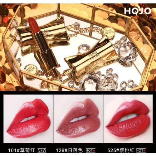 Hojo luxury bow lipstick high set mirror Velvet Matte fog surface elegant color rotten tomato lipstick set