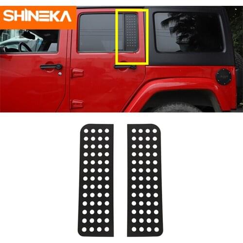 SHINEKA Car Exterior for Jeep Wrangler JK 2007-2017 4 Doors Rear Car Door Triangle Glass Panel Trim Cover Decorative Stickers