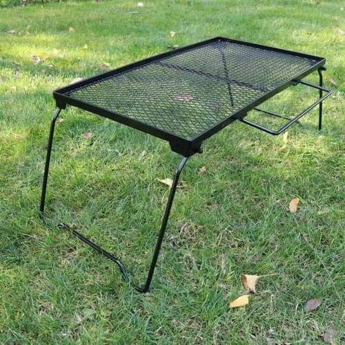 Folding Net Table Portable Multifunctional Garden BBQ Folding Net Table Handheld Storage Rack for Outdoor Camping