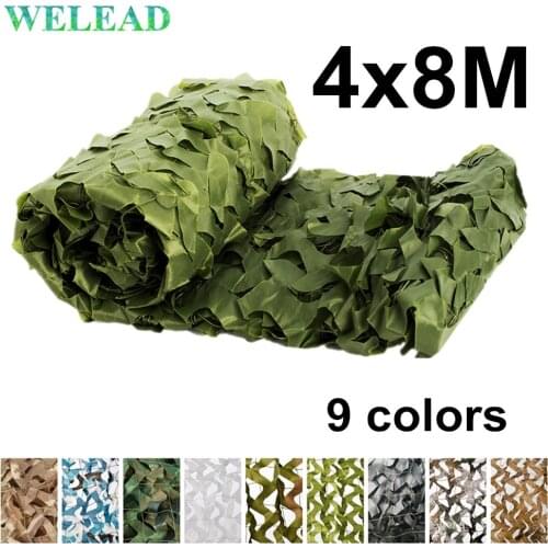 WELEAD 4x8M Reinforced Camouflage Nets Military White for Garden Shadow Tarpaulin Carport Awning Hiding Mesh 4x8 8x4 8*4M 4*8M