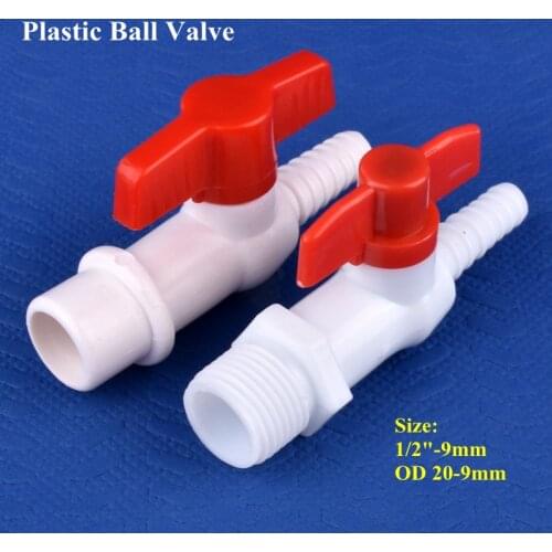 1~50pcs 1/2" OD 20mm - 9mm Pagoda Ball Valve Garden Watering Irrigation Hose Joint Aquarium Tank Air Pump Water PVC Pipe Valve