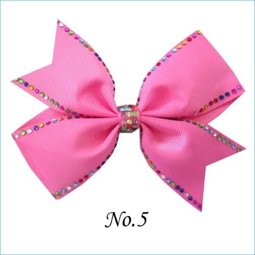 18 BLESSING Girl Rhinestone Rainbow 4.5" Diamonds Wing Hair Bow Clip Hairbows