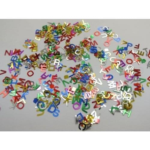 2000pcs Assorted Alphabet Letter Sequins Loose Scrapbooking Craft multi colours Costume jewelry accessories decorative clothes