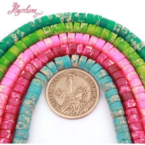 3x6mm Heishi Beads Sea Sediment Imperial Jaspers Stone Spacer Bead for Women DIY Accessorie Necklace Bracelet Jewelry Making 15"