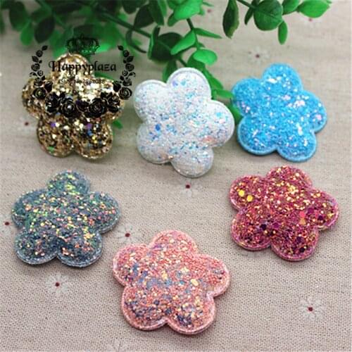 4.6cm Upscale Glitter Diamond Paillette Padded Flower Patches Appliques For Clothes Sewing Supplies DIY Craft Decoration