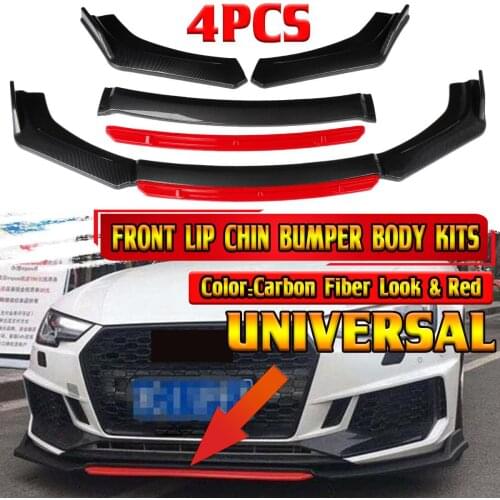 4x Universal Car Front Bumper Splitter Lip Spoiler Diffuser Cover Trim For AUDI A3 A4 A5 For VW For Passat For Jetta For Hyundai