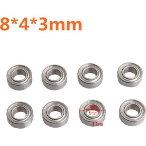 8 Pieces RC Cars Spare Part 8*4*3mm Ball Bearing 7019 For Rc Hobby Car 1/16 Scale Models Traxxas Slash Remote Control Cars