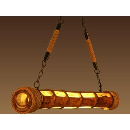 90CM Nature Wicker Bamboo Nordic Retro Loft Style LED Pendant Lights Creative Engraved Hanging Lamp Lamparas Colgantes