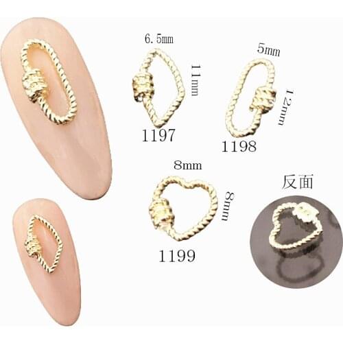 10pcs/lot Korea 3D Alloy Nail Art Accessories Metal Irregular Frame Styles Nail Deco Parts DIY Charm Nail Tips Supplies