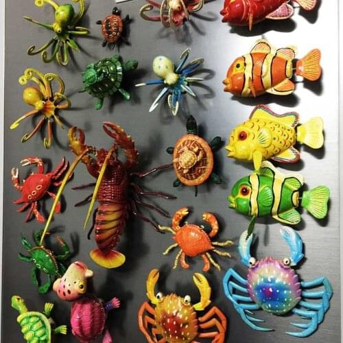 BABELEMI Cute 3D Maldives Bali Boracay Palau Sea Animals Souvenir Spring Kinetic Magnetic Sticker Fridge Magnet GIFT FOR Kids