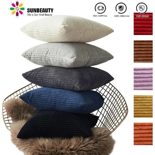 Velvet Cushion Cover Pillowcase Solid Color Pillow Case Sofa Throw Pillows