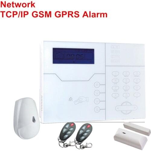 Touch Screen panel WebIE control Wireless GSM Alarm Rj45 Ethernet TCP IP Alarm System with French Voice Prompt 32 Wireless Zone